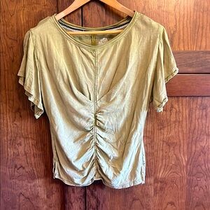 Anthropologie Pilcro Green Ruched Women's Top. Size S